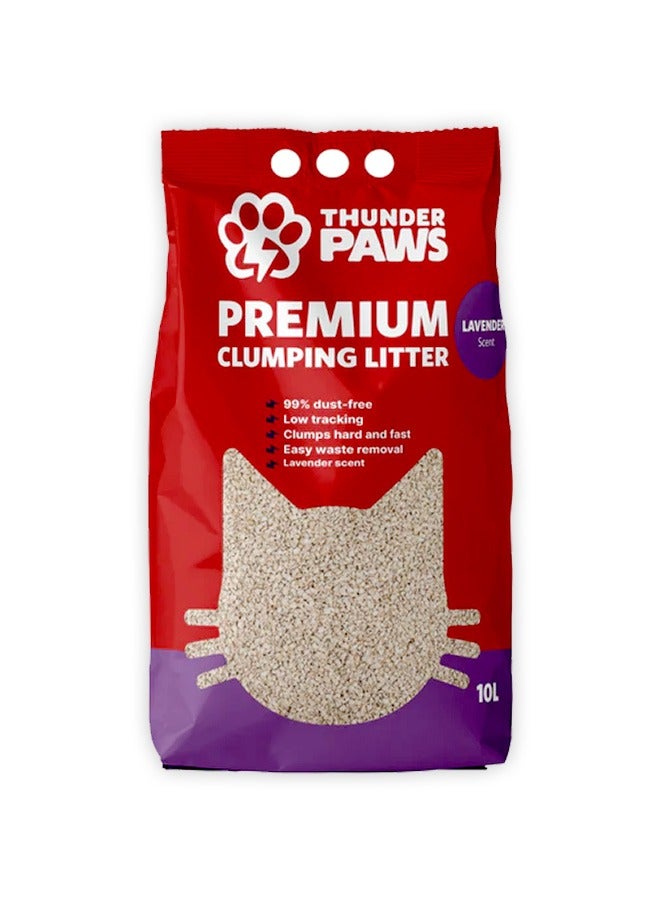 Thunder Paws Premium Clumping Cat Litter Lavender Scent - 10L - Image 1