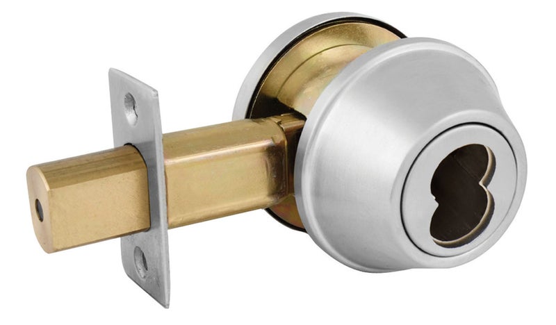 Master Lock DSCICSD32D Heavy Duty Single Cylinder Commercial Grade 2 SFIC Deadbolt, Brushed Chrome Finish - Image 3