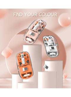 XVersion Wireless Mouse Rechargeable Crystal Transparent, Gaming Mice Adjustable DPI, Triple 2.4G Mode Switching Bluetooth 2, Silent Mouse for PC Laptops Mac iPhone Android - Orange  - Image 4