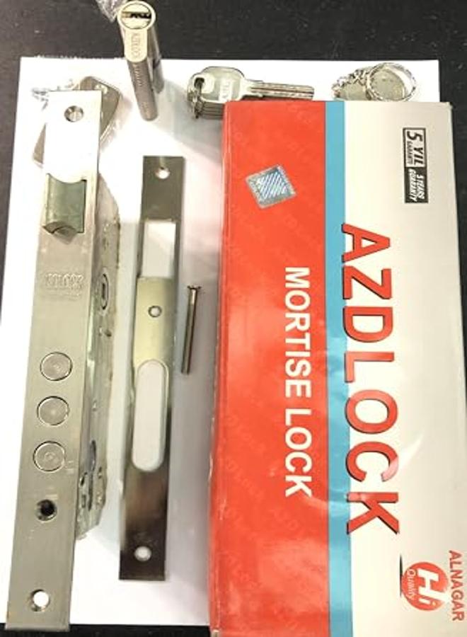 قفل شقة Azdlock بمفتاح مسطح فضي اللون - Image 2