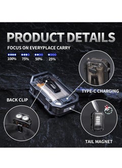 Mini Keychain EDC Flashlight Rechargeable, 1000 High Lumens Super Bright Flash Lights Small Portable Tactical Pocket Torch with Magnet and Clip, 8 Modes, USB C Ip x 65 Waterproof - pzsku/Z0F75961F9276ADB00BA0Z/45/_/1736574344/d6334a53-e8e6-40b1-ae23-a7f102780a8d