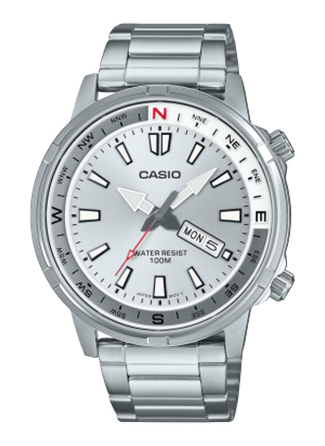 CASIO - Men's Analog Round Shape Stainless Steel Wrist Watch MTD-130D-7AVDF - 44 Mm - Image 1