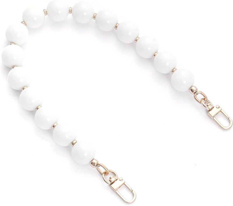 AUMEY Handbag Chain Straps Acrylic Purse Chain Strap Fashionable Replacement Purse Clutches Handles for Purse Handbags DIY Crafts, 15.7 inch of Each (YZL01-White) - Image 1