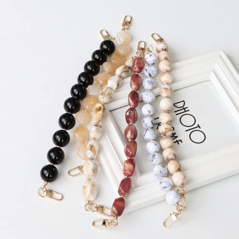AUMEY Handbag Chain Straps Acrylic Purse Chain Strap Fashionable Replacement Purse Clutches Handles for Purse Handbags DIY Crafts, 15.7 inch of Each (YZL01-White) - Image 5