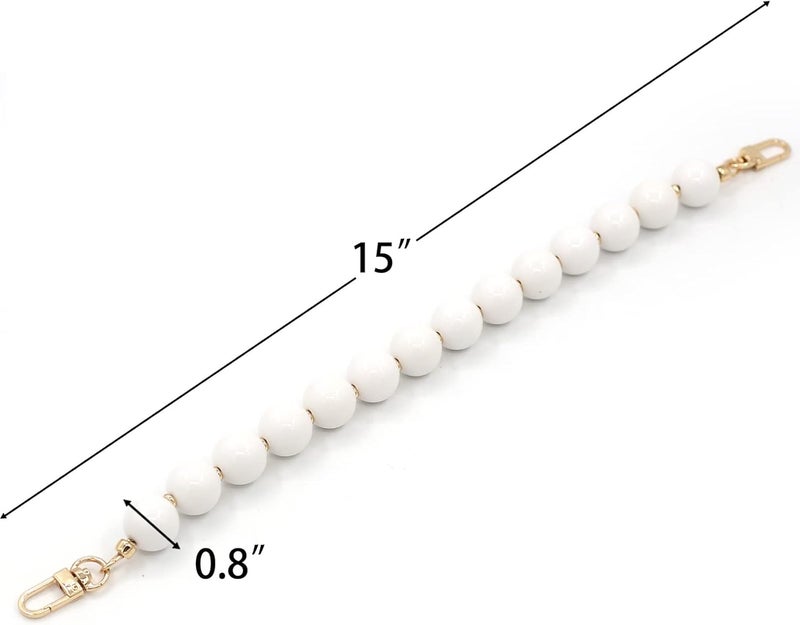 AUMEY Handbag Chain Straps Acrylic Purse Chain Strap Fashionable Replacement Purse Clutches Handles for Purse Handbags DIY Crafts, 15.7 inch of Each (YZL01-White) - Image 3