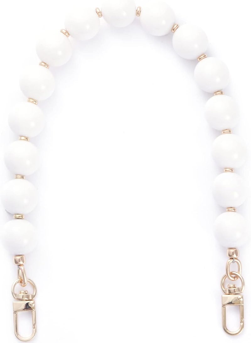 AUMEY Handbag Chain Straps Acrylic Purse Chain Strap Fashionable Replacement Purse Clutches Handles for Purse Handbags DIY Crafts, 15.7 inch of Each (YZL01-White) - Image 2