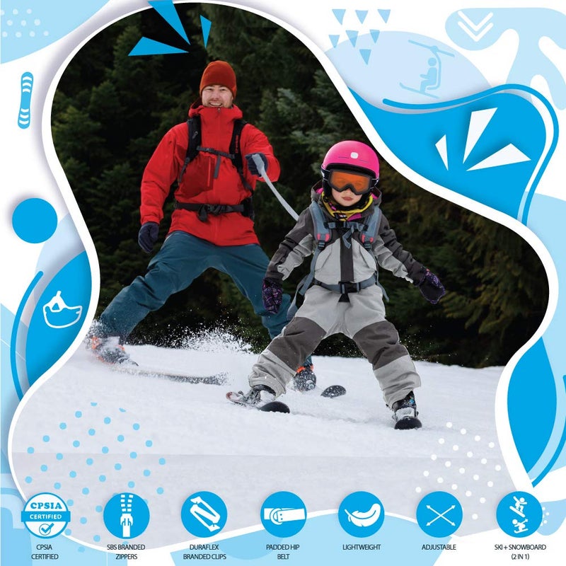 Sklon Ski and Snowboard Harness Trainer for Kids - Teach Your Child The Fundamentals of Skiing and Snowboarding - Premium Training Leash Equipment Prepares Them to Handle The Slopes (Pink Snowflake) - Image 3