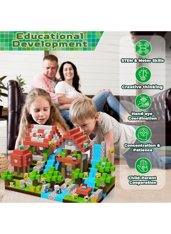 Moonmen Magnetic Building Blocks - 150PCS Build Magnet Primitive Village Set, STEM Sensory Toys for 6+ Year Old Boys & Girls - Image 5