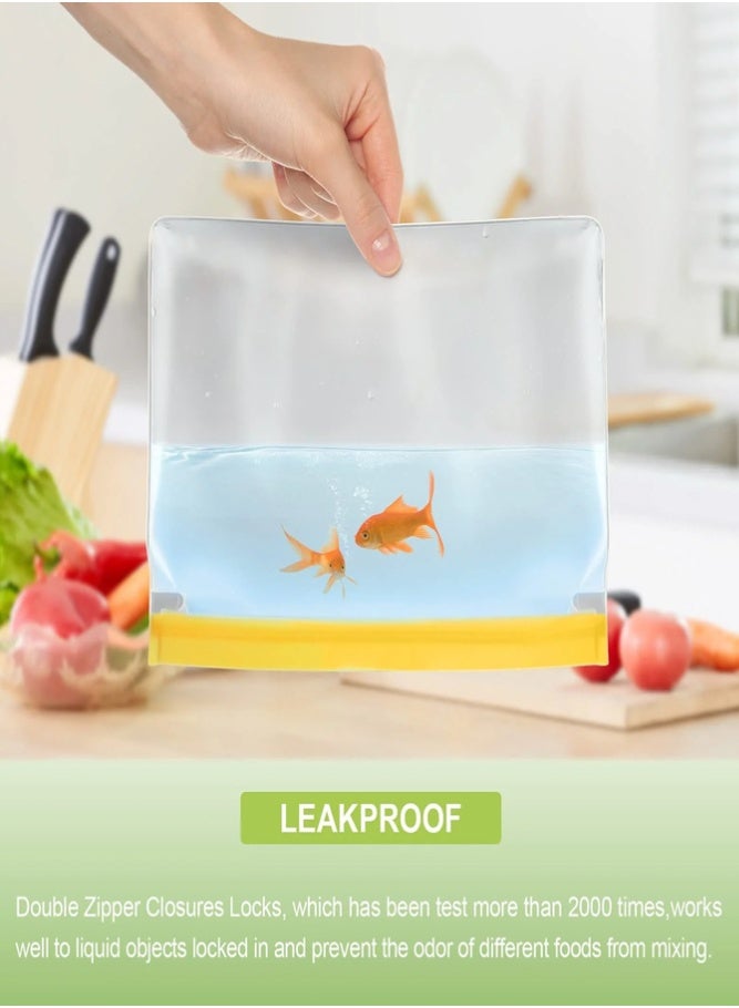 BELLSBERRY 8-Pack Reusable Food Storage Freezer Bags - BPA-Free Leakproof Zipper Closure Bag ( 15 S, 20 M, 25 L ) - Image 2