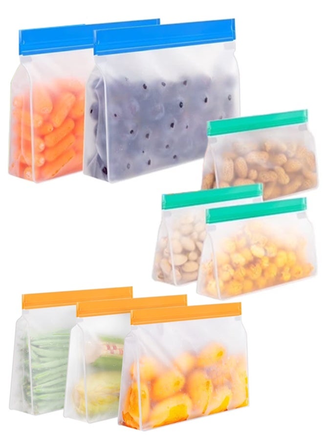 BELLSBERRY 8-Pack Reusable Food Storage Freezer Bags - BPA-Free Leakproof Zipper Closure Bag ( 15 S, 20 M, 25 L ) - Image 1