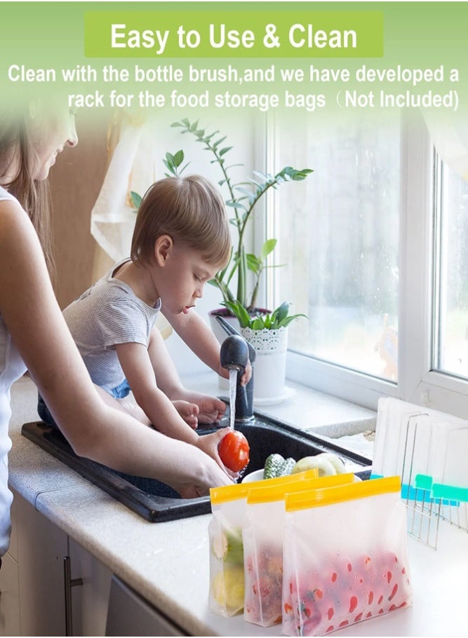 BELLSBERRY 8-Pack Reusable Food Storage Freezer Bags - BPA-Free Leakproof Zipper Closure Bag ( 15 S, 20 M, 25 L ) - Image 5