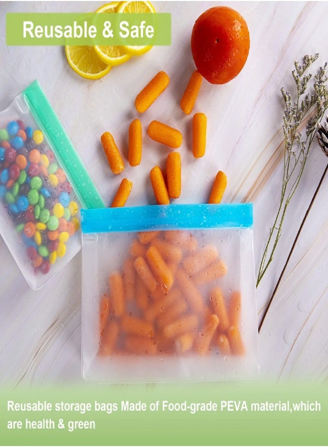 BELLSBERRY 8-Pack Reusable Food Storage Freezer Bags - BPA-Free Leakproof Zipper Closure Bag ( 15 S, 20 M, 25 L ) - Image 3