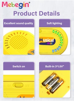 MEBEGIN 2 in 1 Musical Toys for Toddlers, Piano Keyboard and Drum Mat with 2 Drum Sticks, Electronic Music Blanket with Playback and Recording Functions, Multi-functional Early Learning Musical Toys, 3 AA Batteries Required(Not Included)  - Image 3