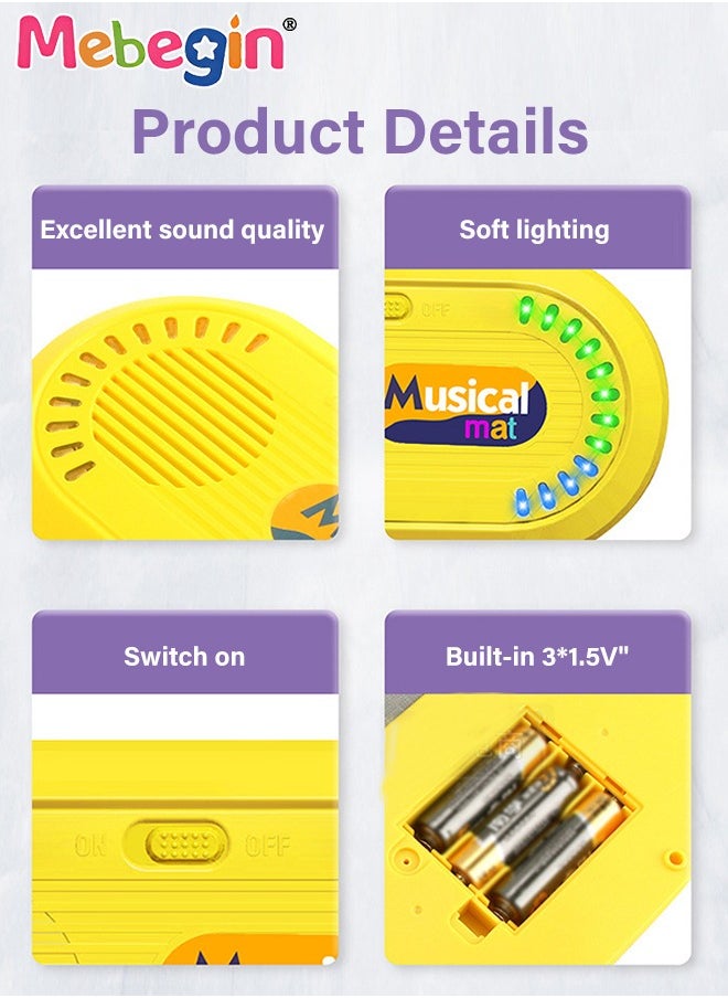 MEBEGIN - 2 in 1 Musical Toys for Toddlers, Piano Keyboard and Drum Mat with 2 Drum Sticks, Electronic Music Blanket with Playback and Recording Functions, Multi-functional Early Learning Musical Toys, 3 AA Batteries Required(Not Included) - Image 1