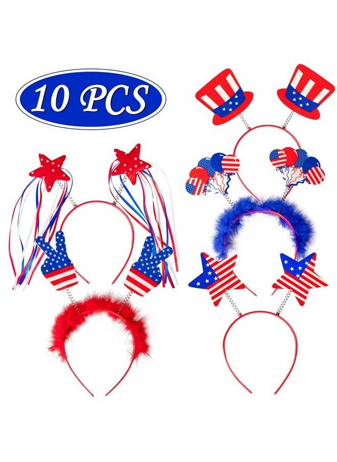 Moon Boat - 10Pcs Patriotic Head Boppers Headband Star Uncle Sam Hat Balloons Fourth 4Th Of July Party Accessories Favors Decorations - Image 1