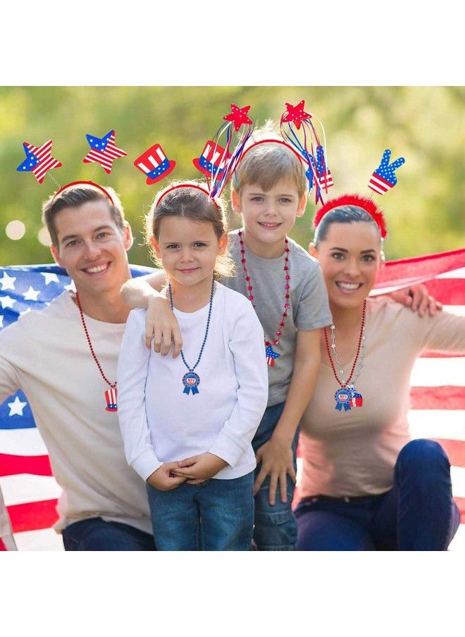 Moon Boat - 10Pcs Patriotic Head Boppers Headband Star Uncle Sam Hat Balloons Fourth 4Th Of July Party Accessories Favors Decorations - Image 1