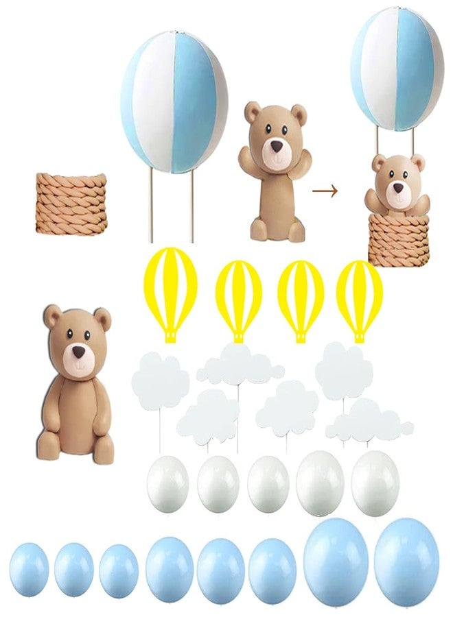 GmakCeder Bear Cake Topper White Cloud Hot Air Balloon Cake Decor - Image 4