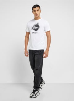 LACOSTE Logo Graphic Crew Neck T-Shirt  - Image 4