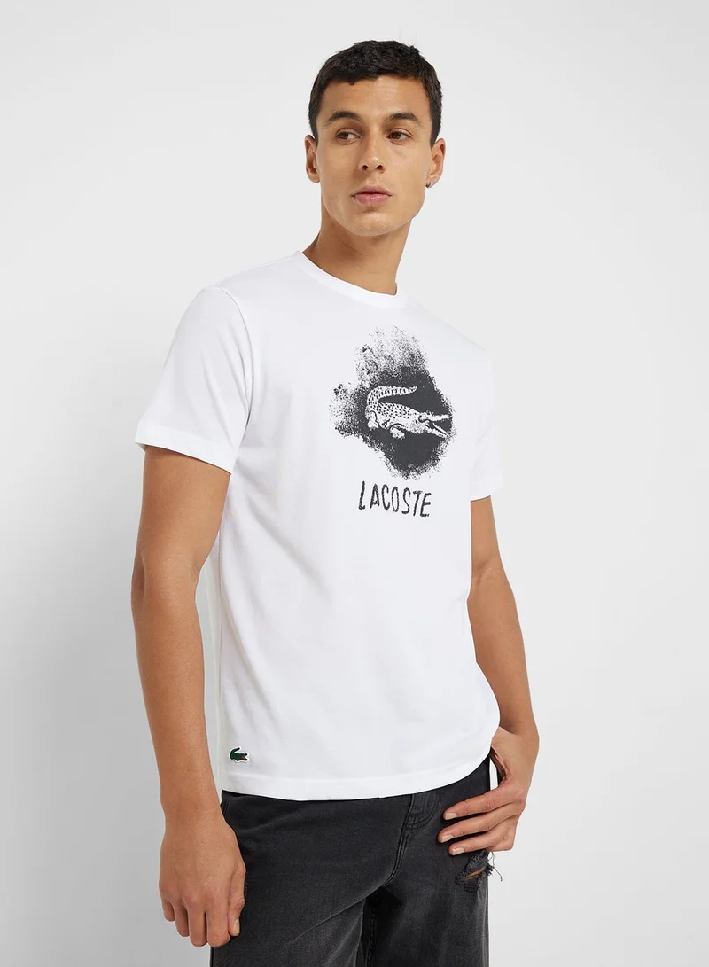 LACOSTE Logo Graphic Crew Neck T-Shirt