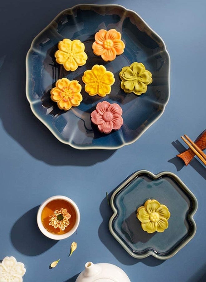 KANGLI Cake Mold Set 5Pcs 50g Cookie Stamps, Cherry Blossom Floral  DIY Hand Press Cookie Dessert Cutter Pastry Decoration Flower Impressions Tool Mooncake Maker (50g) - Image 3