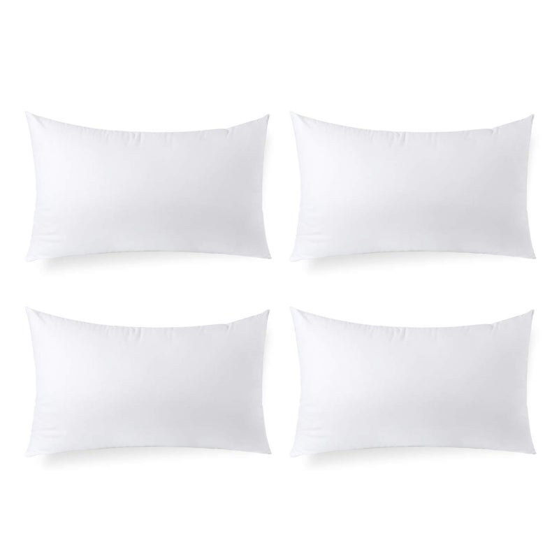 Calibrate Timing Hypoallergenic Lumbar Pillow Inserts 4 Pack, 12 Ã— 20 Inches â€“ Plush Polyester Throw Pillow Fillers for Sofas, Beds, and Office Use - Image 1