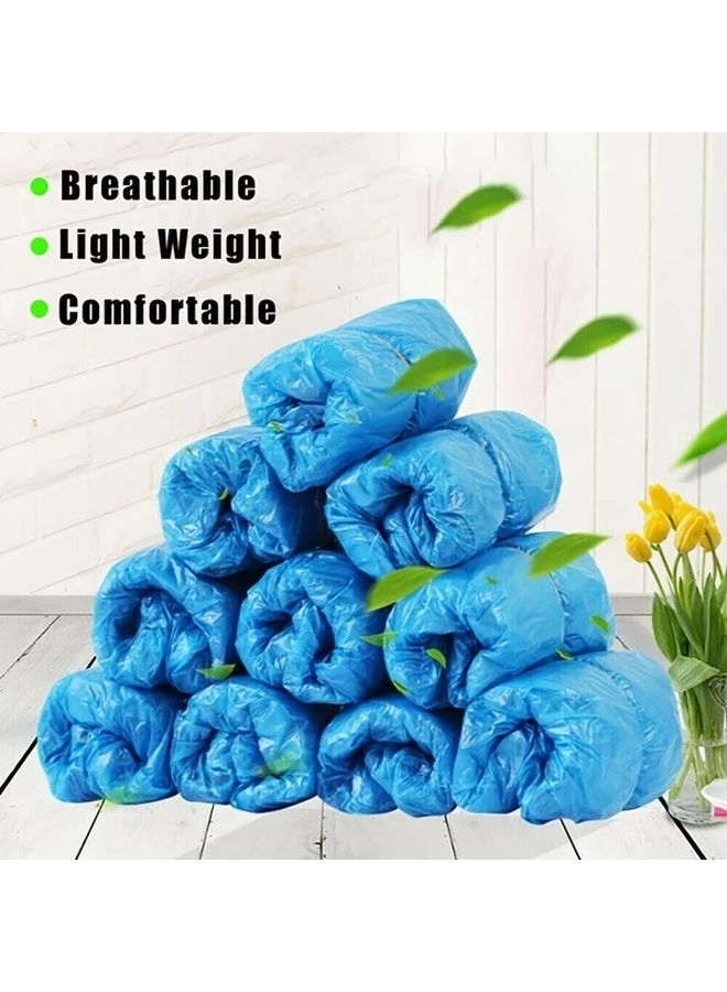50 Pcs Disposable Plastic Shoe Covers Waterproof Medical Boot Covers Overshoes Blue - Image 4