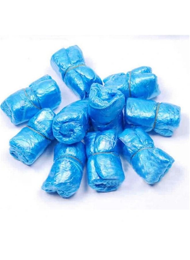 50 Pcs Disposable Plastic Shoe Covers Waterproof Medical Boot Covers Overshoes Blue - Image 5