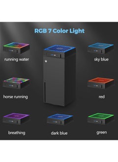 FlashHawk Xbox Series X Console Cooling Fan, with Colorful Light Strip, Adjustable Speed Low Noise Top Fan, with RGB LED Lights, 2 USB Port and Touch Switch  - Image 5