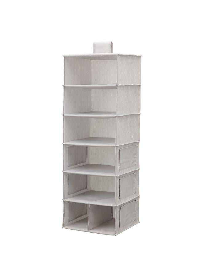 erorex Hanging Storage With 7 Compartments, Grey/Patterned, 30X30X90 Cm - Image 1