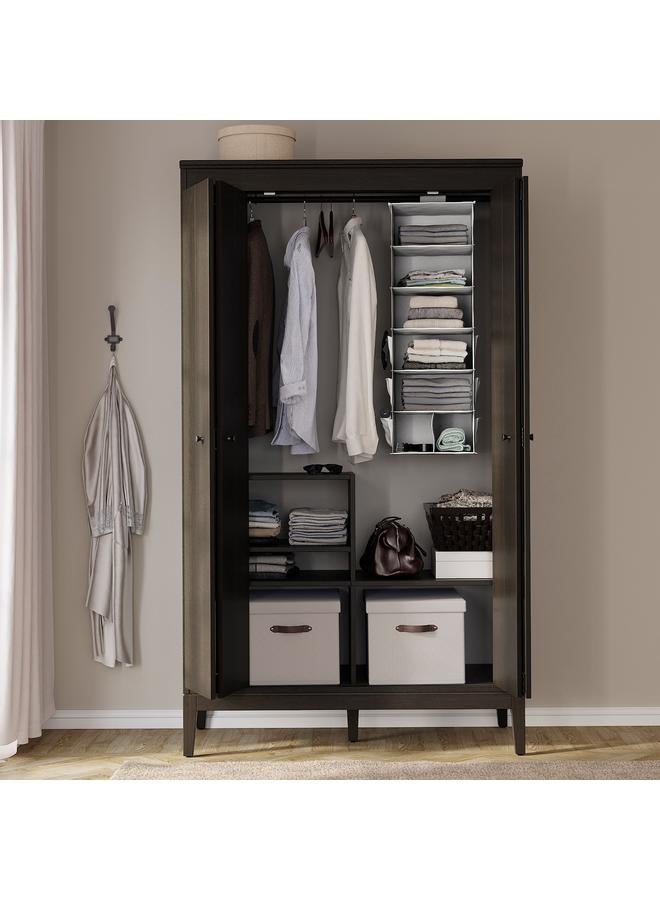 erorex Hanging Storage With 7 Compartments, Grey/Patterned, 30X30X90 Cm - Image 3