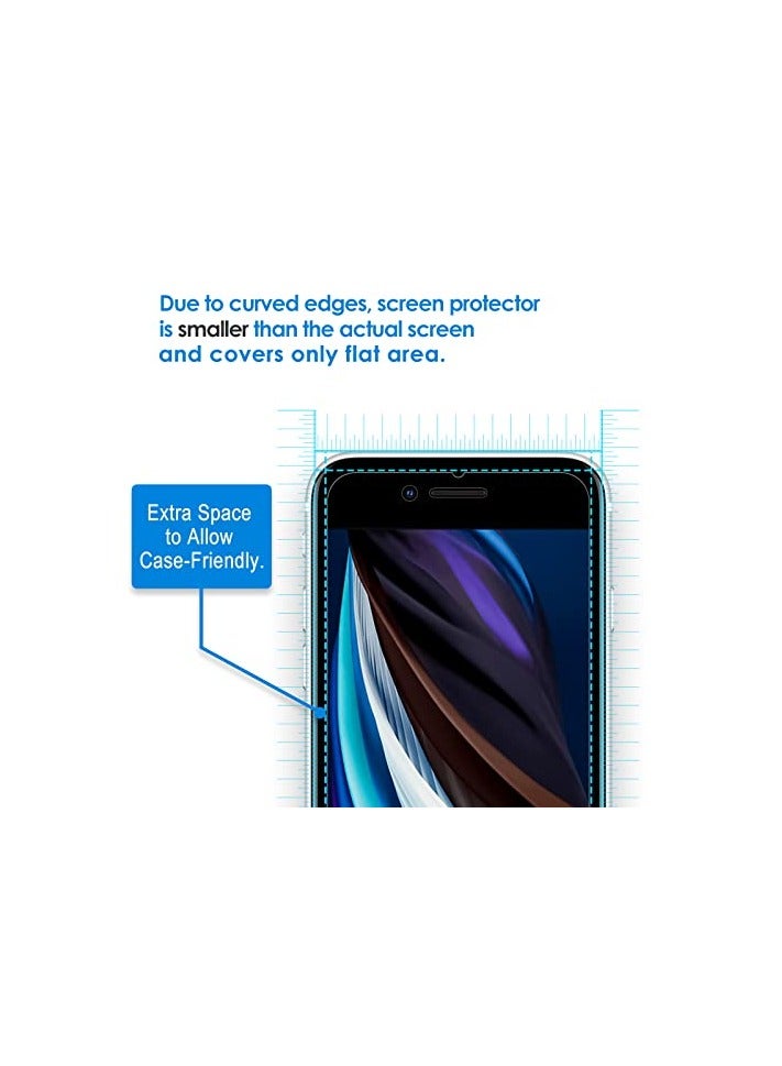 جي تيك واقي شاشة JETech مكون من 3 قطع لهاتف iPhone SE 3/2 (إصدار 2022/2020)، iPhone 8، iPhone 7، iPhone 6s وiPhone 6، طبقة من الزجاج المقوى، 4.7 بوصة - Image 3