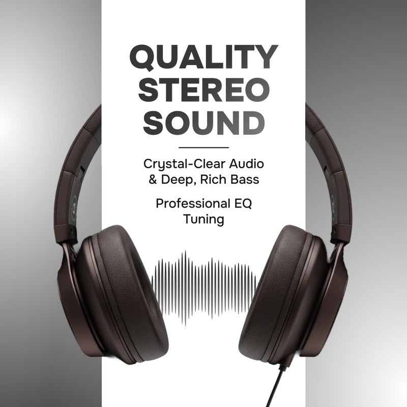 ARTIX Over Ear Headphones Wired with Microphone and Volume Control, Foldable Noise Isolating Headset with Deep Bass for School, Laptop, Computer, Chromebook, Tablet, Travel (3.5mm Jack) - Image 2