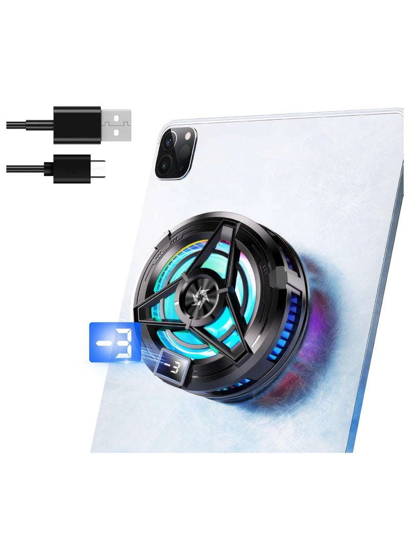 Loquat iPad Radiator Magnetic Tablet Cooler For iPhone iPad Android Tablet Compatible Magnetic Semiconductor Heat Sink With Temperature Display Radiator Cooler - Image 1