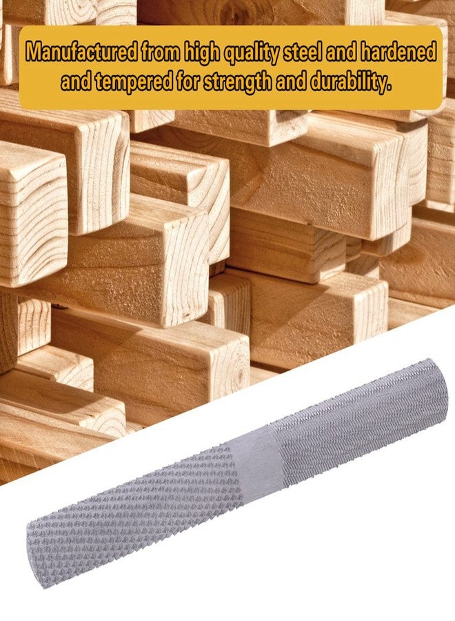 Chazcool 4 Way Wood Rasp File, 4 in 1 Steel Flat Rasp File Half Round Carpentry Woodworking Hand Tool for Carpentry Woodworking 8inch/200mm - Image 3