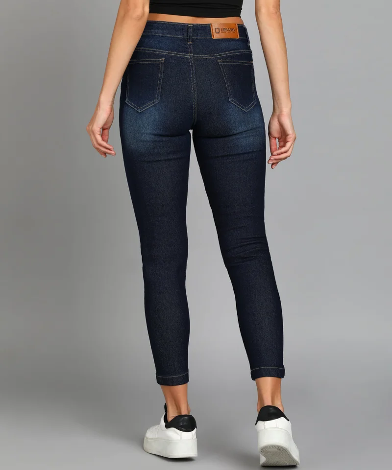 Urbano Fashion  Urbano Fashion Women's Dark Blue Skinny Fit Washed Jeans  | Best Price UAE