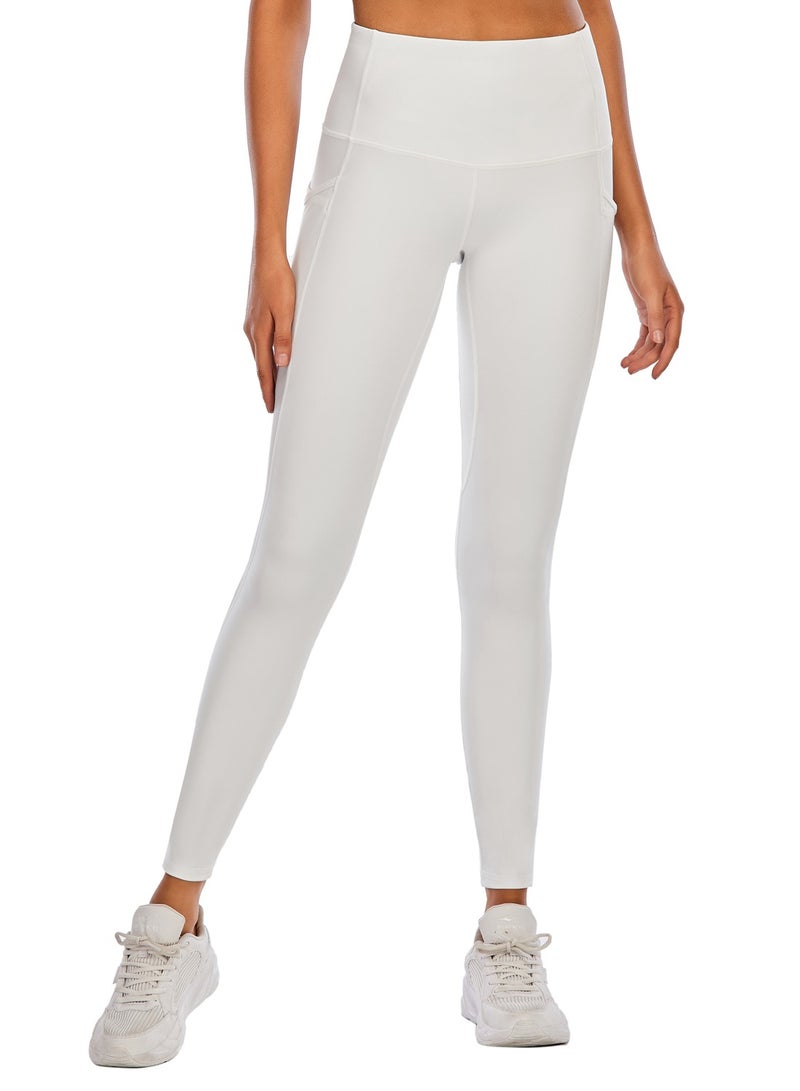 Loquat White solid color yoga pants skin-friendly high waist stretch tight waist sports and fitness pants lady  - Image 1