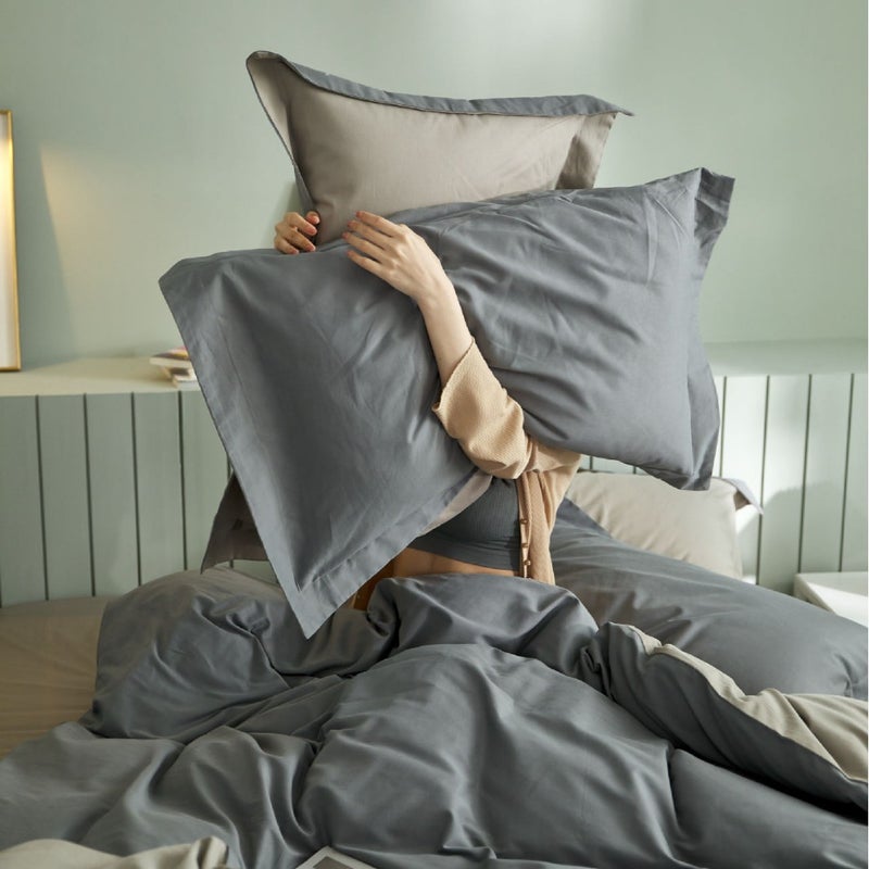 T380 Xinjiang Long Staple Cotton Light Sanding Cotton Four-Piece Set ~ High-End Simple Solid Color Bed Sheet Bedding Bedding - Image 3
