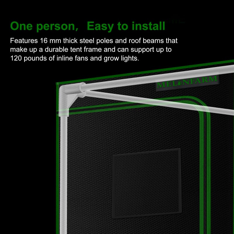 MELONFARM Small Grow Tent for Aerogardenï¼Œ18â€x18â€x36â€ ï¼ŒHydroponics Growing System ï¼ŒHighly Reflective 600D Diamond Mylar Canvas with Ventilation window and Floor Tray for Hydroponic Indoor Plant Growing - Image 5