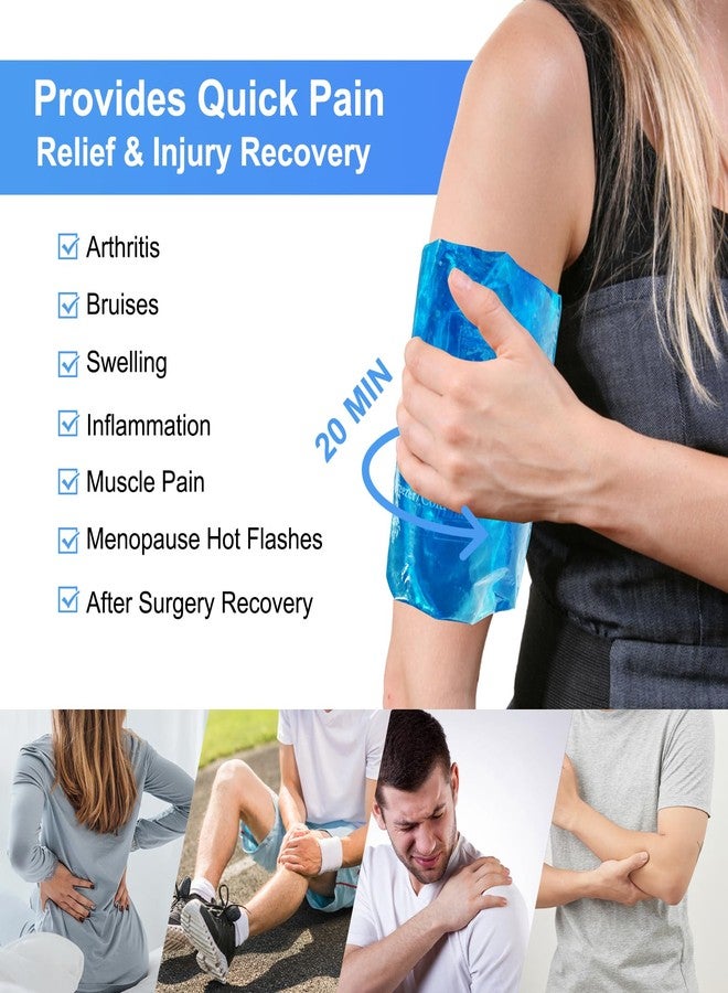 Blobuste Large Ice Packs for Injuries Reusable Gel(8.3''×12.4'', 2 Pack Flexible Cold Pack for Pain Relief, Hot/Cold Compress Therapy Gel Freezer Pack for Shoulder, Back, Legs, Knee, Surgery, Swelling - Image 2
