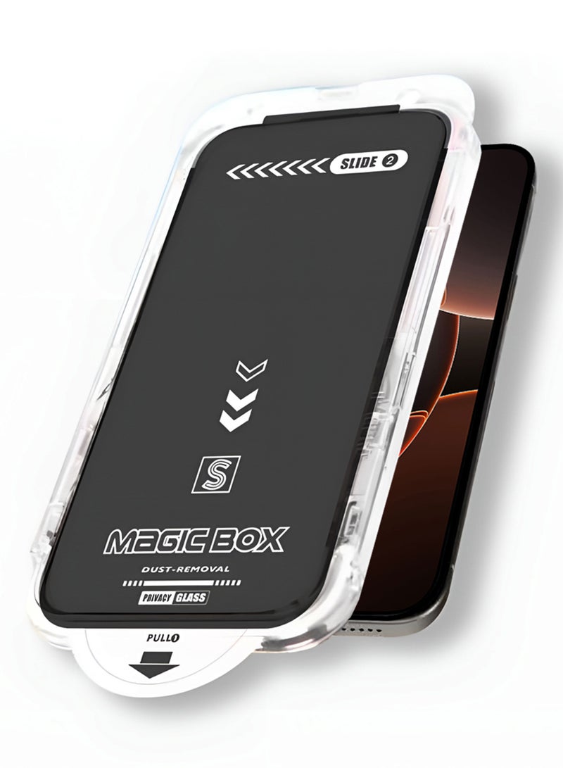CATANES Privacy Screen Protector for iPhone 16 Pro Max – Magic Box Auto-Align, Full Glass, Anti-Spy, Case-Friendly - Image 1