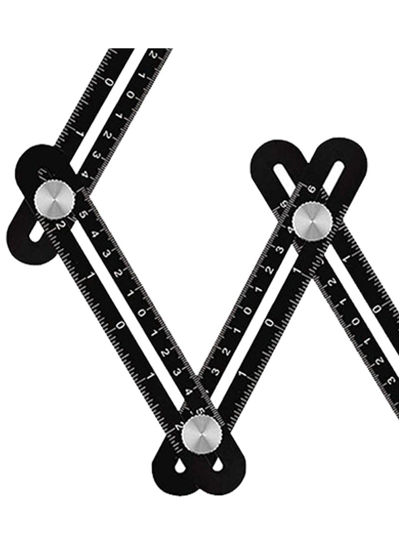 KSEIBI Six Folding Ruler with Hole Locator Kit, Stainless Steel, used for tile opening and positioning, cutting, drilling, shaping. Decimal points, Easy-to-fold joints /Carpentry tool, Multi-functional ruler  - Image 5