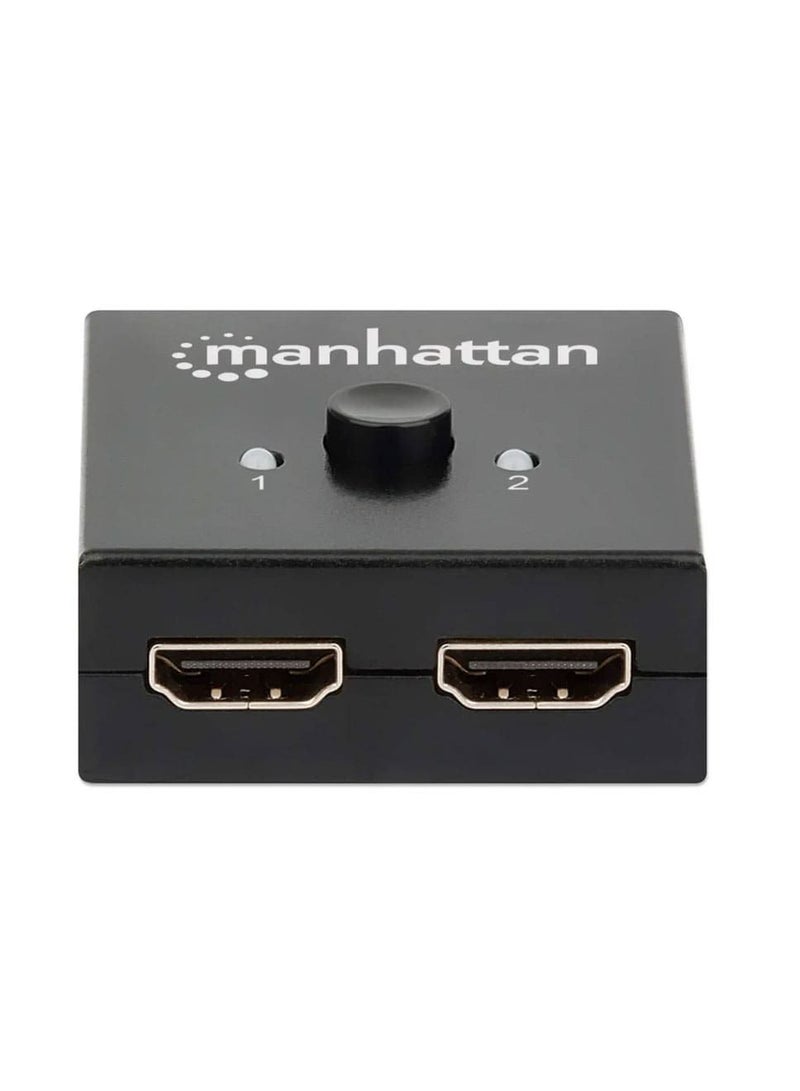 Manhattan 207850 Switch HDMI 4K bi-directional 2 Ports No Power Required - Black - Image 1