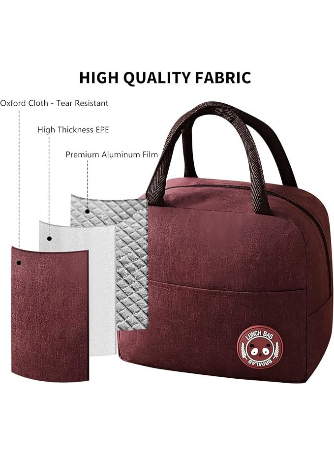 Insulated Lunch Bag for Men and Women, Portable Multi-Layer Thermal Lunch Tote with Utensil Pouch, Durable Waterproof Oxford Cloth with Reinforced Handles - Perfect for Work, Picnics, and Travel  - Image 3