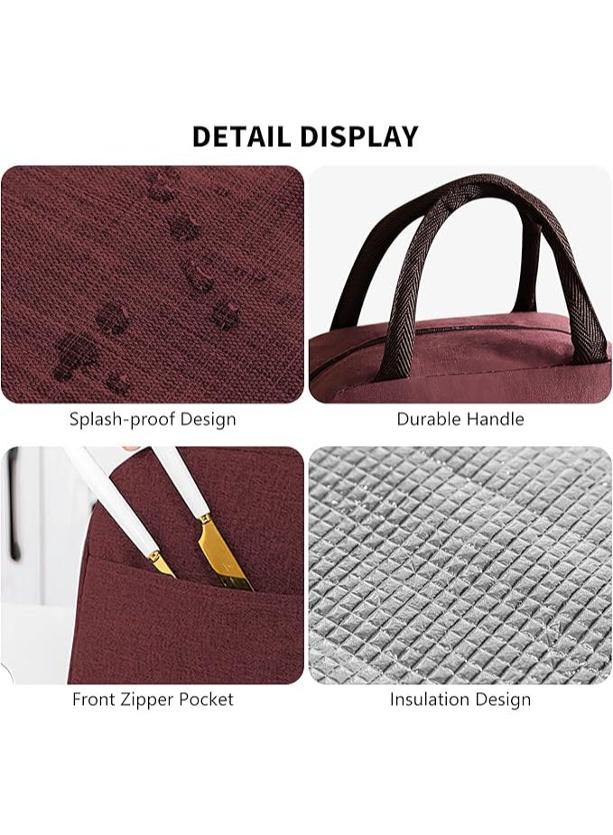 Insulated Lunch Bag for Men and Women, Portable Multi-Layer Thermal Lunch Tote with Utensil Pouch, Durable Waterproof Oxford Cloth with Reinforced Handles - Perfect for Work, Picnics, and Travel  - Image 2