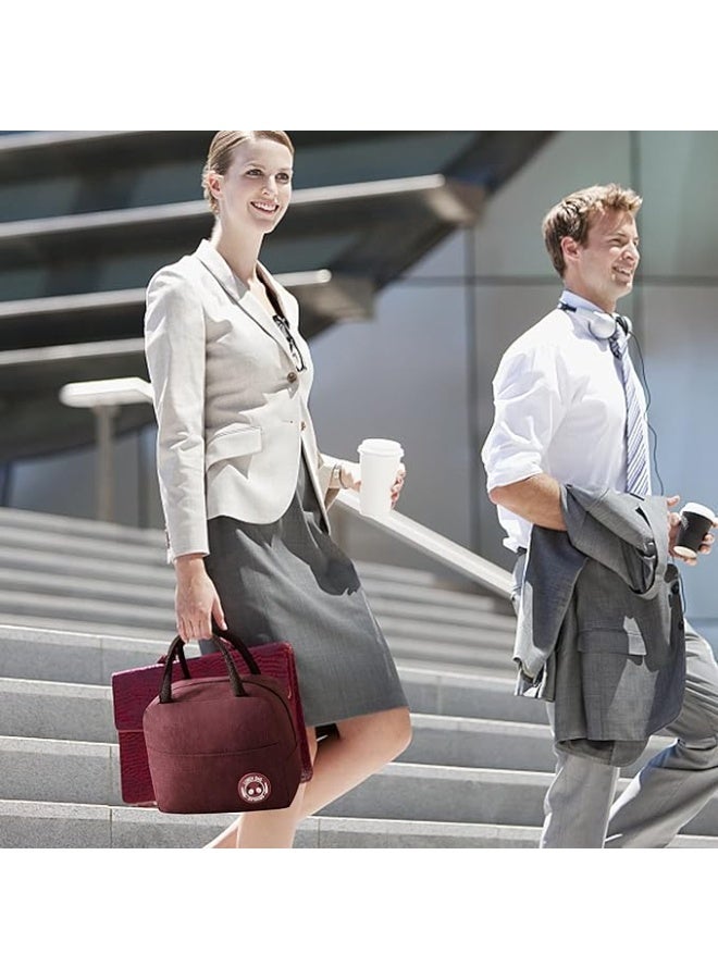 Insulated Lunch Bag for Men and Women, Portable Multi-Layer Thermal Lunch Tote with Utensil Pouch, Durable Waterproof Oxford Cloth with Reinforced Handles - Perfect for Work, Picnics, and Travel  - Image 4