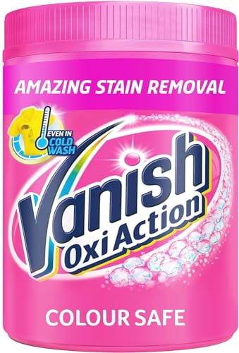 Vanish Oxi Action Colour Safe Stain Remover Powder for Clothes 1Kg, 1st Time Amazing Stain Removal Even In 30°C Cold Wash, Lifts Tough Stains, Chlorine-Free Formula, Safe On Everyday Fabrics - Image 1