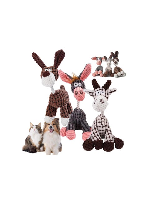 Robustplush - Immortal Squeaker Plush Toy for Aggressive Chewers, Antarcking Robust Plush Indestructible Toy, Indestructible Robust Dog Toy, Crinkle Squeaky Dog Toys, Durable Stuffed Animal (3Pcs)