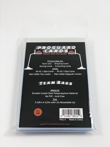 ProGuard Cards 100 Team Bags for Team Sets, Fits up to 35 Cards | Suitable for Top Loaders & Magnetic Mold Holders up to 260pt - Image 3