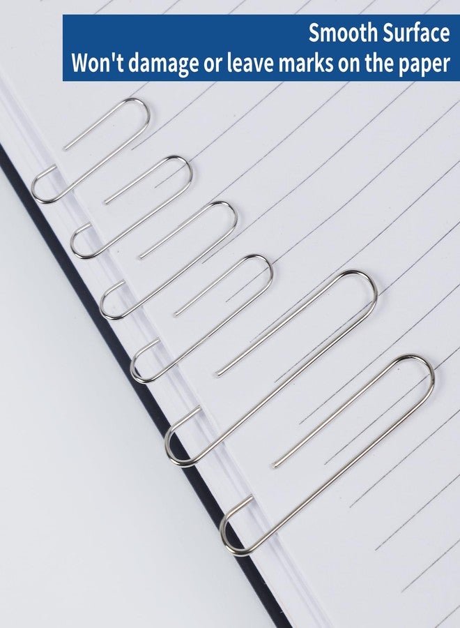 BainGesk 1800 Paper Clips Assorted Sizes Large, Medium and Small, Durable and Rustproof, Paperclips for Office School and Personal Use, Office Supplies Document Organizing (50mm, 33mm, 28mm) (Silver) - Image 5