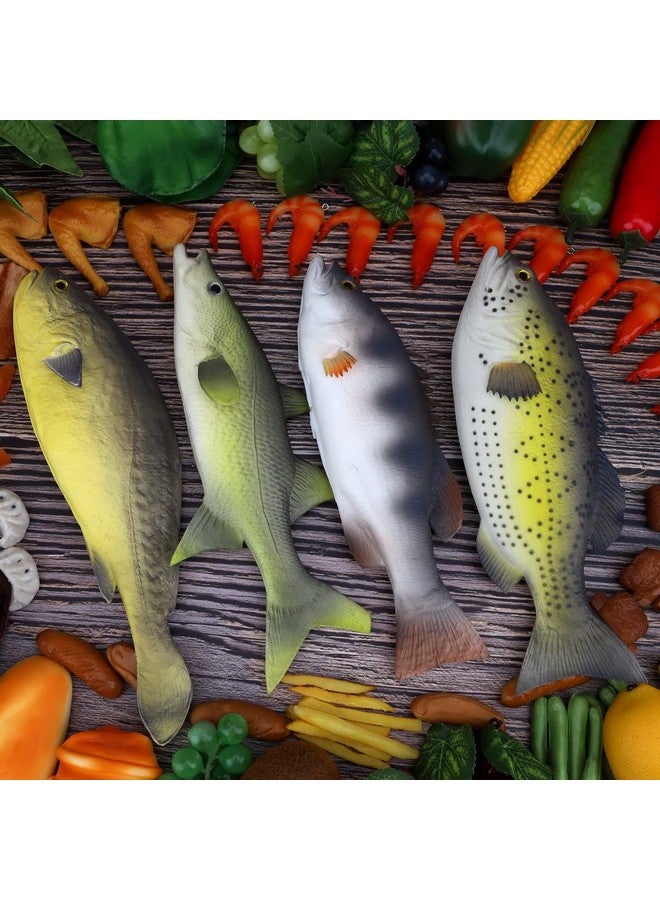 جريسورث زينة سمكة صناعية من Gresorth مكونة من 4 قطع، نموذج طعام صناعي، ديكور منزلي، حفلة، حديقة، مطبخ، متجر، عرض، نموذج ألعاب معلق واقعي - Image 3